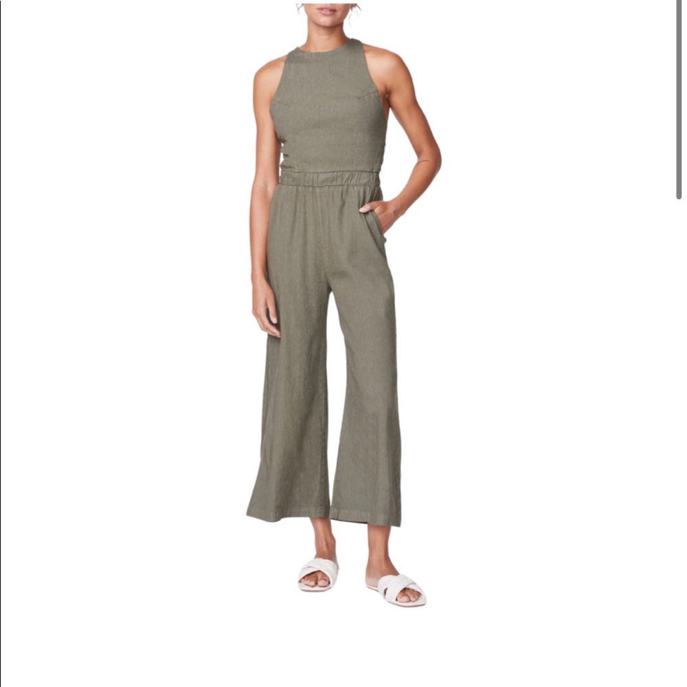 Monrow linen racerback jumpsuit